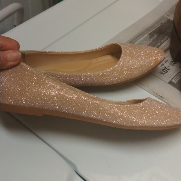 Women's Top Moda ballet slipper rose gold sparkle, size 8.5 - Picture 6 of 8